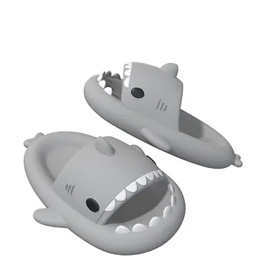 Grey Sharks Slippers Shoes Kids Thick Sole In/Outdoor Sliders Sandals Non-Slip • $21.99