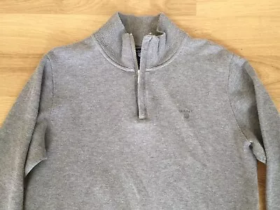 GANT Mens 1/4 Zip Grey Jumper/Sweatshirt Size S • £20