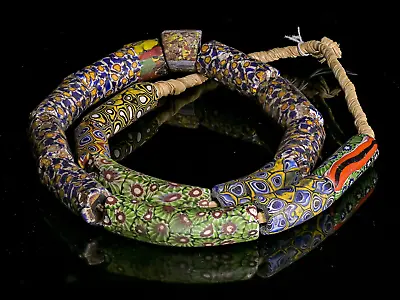 A Mixed Strand Of Antique Rare Venetian Millefiori African Trade Beads M00731 • $333.80