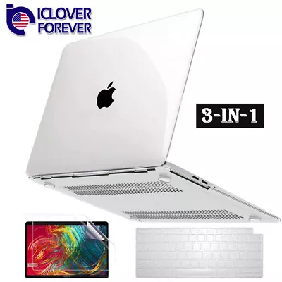 Glossy Clear Hard Shell Case+Keyboard Cover+LCD For MacBook Air 13  A2337 A2179 • $14.99