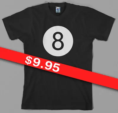 8 Ball T-shirt Magic Eight Ball Billiards Pool League Gift Gameroom Retro • $10.95