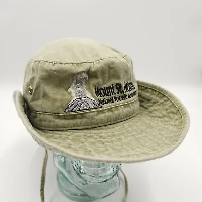 Vintage Mt St. Helens Mens Boonie Hat Size L/XL Green Canvas Chin Strap  • $15