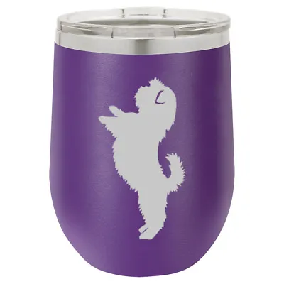 Stemless Wine Tumbler Coffee Travel Mug Glass Insulated Shih Tzu Standing • $25.99