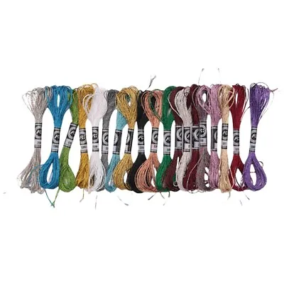19Pcs Metallic Embroidery Skein Threads Multi-Color Embroidery Floss Embroiderh • $11.74