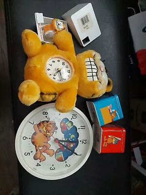 5 Vtg Garfield Armitron Watch 1978 Stuffed Clock Sunbeam Meal Clock Notepad • $140