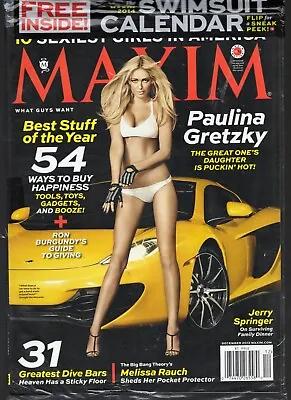 Maxim Magazine December 2013 #189 Paulina Gretzky Cover IN PLASTIC • $12.74