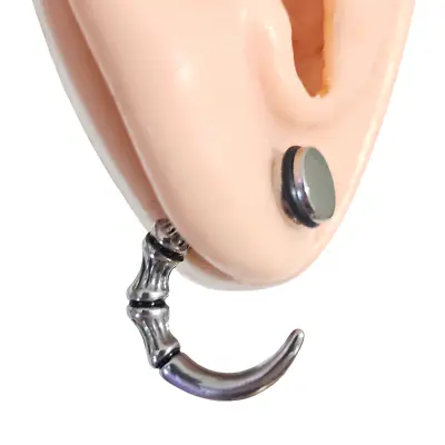 Fake Tunnel Claw Earrings Talon Surgical Steel Gothic Steel Reversible Piercings • £4.95