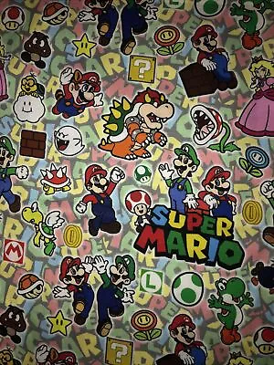 Super Mario Bros. Custom Cotton Fabric FQ 18” By 28”  New • $8.95