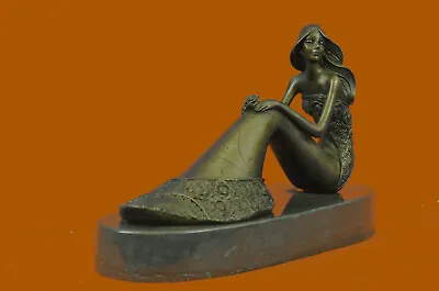 Modern Abstract Art Craft Decor Statue Bronze Mermaid Sculpture Lost Wax Artwork • $199