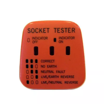 Lyvia 3 Pin UK Mains Electrical Plug Socket Tester Fault Indicator Safe Earth • £7.78