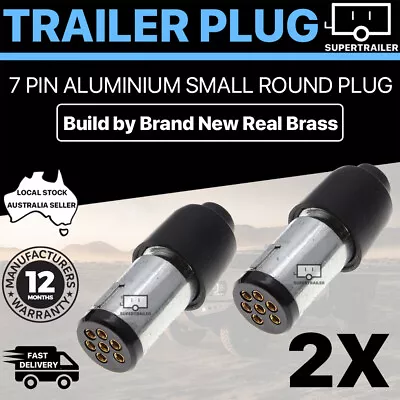 2x TRAILER PLUG 7 PIN SMALL ROUND FEMALE ADAPTER CONNECTOR CARAVAN BOAT Camper • $19.95