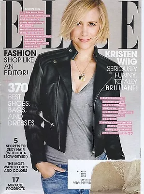 Elle Magazine August 2014 Kristin Wiig Fashion Shop Sexy Hair Shoes Bags Dresses • $7.96