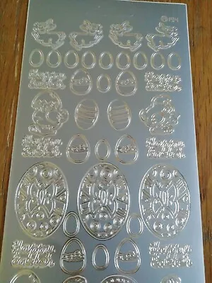 Silver Happy Easter Sentiment Card Making Peel Offs - Scrapbooking Toppers • £1.97