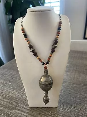 Vintage Tribal Statement Necklace Moroccan Beaded Necklace • $75