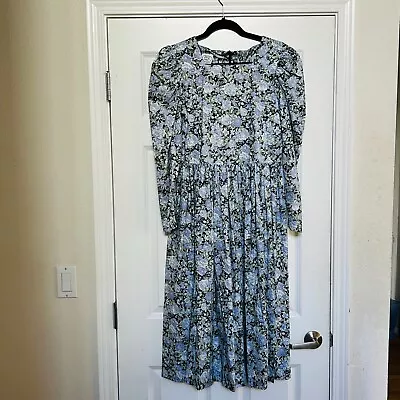 Laura Ashley Blue Floral COttage Core Dress Size 4 • $49.95