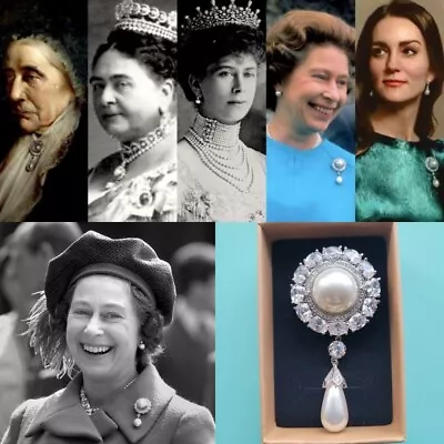 Queen Elizabeth's Duchess Of Cambridge Pearl BroochPrincess Kateroyal Replica • £34.99