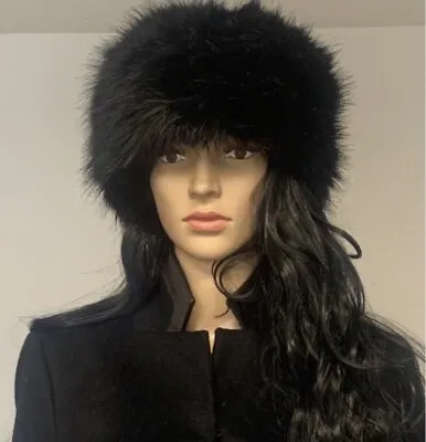 Luxury Black Russian Faux Fur Cossack Hat Size S M L Xl • £49