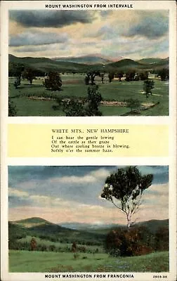 New Hampshire Mt Washington Poem White Mountains ~ 1920s Postcard Sku069 • $2.47