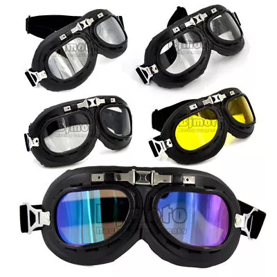 Retro Vintage Aviator Pilot Cruiser Motorcycle Bike Bicycle Scooter ATV Goggles • $4.98