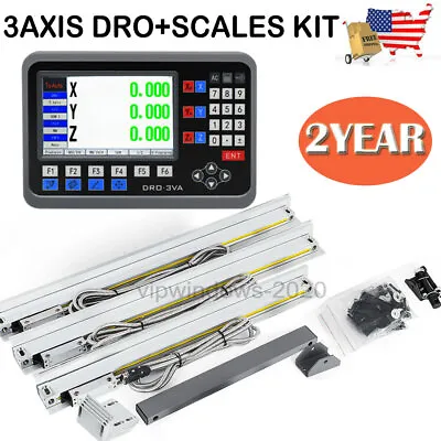 3 Axis LCD Digital Readout 6  12  24  Linear Scales DRO Display Kit US STOCK • $263.19