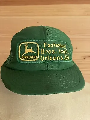 Vintage Orleans Indiana John Deere Hat Easterday Bros Implements Used Read  • $51.38
