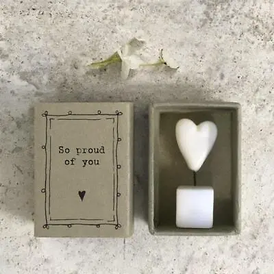 Porcelain Heart Matchbox Gift - So Proud Of You - Keepsake Present-East Of India • £5.80