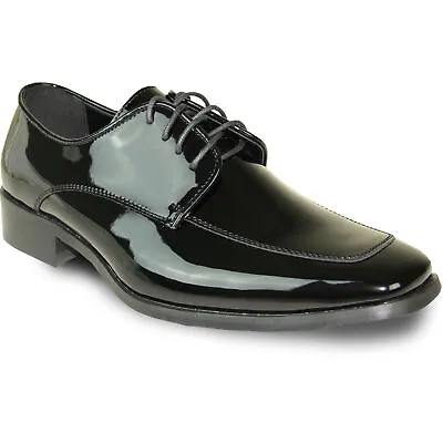 VANGELO TUX-3 Dress Shoe Oxford Formal Event Moc Toe Wrinkle Free Black Patent • $59.95