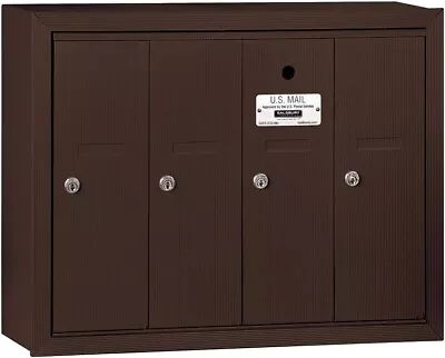 Salsbury : 4-Door Surface Mount Vertical Mailbox With USPS Access (Bronze) ✅ • $449