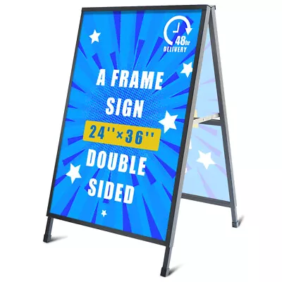 A Frame Sidewalk Sign Heavy Duty Sandwich Board Signs 24x36 In(print Included) • $82.99