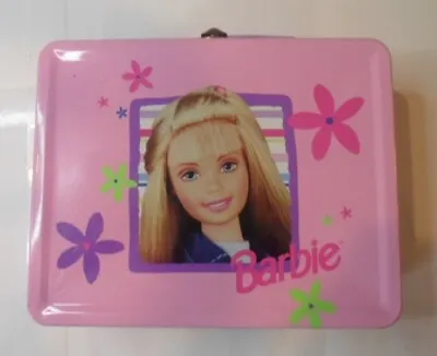 Barbie Pink Flower Tin Lunch Box - 1998 • $12.60