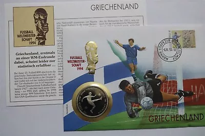 🧭 🇿🇲 Zambia Greece 2000 Kwacha 1994 Soccer Coin Cover B68 #7 • $18.89