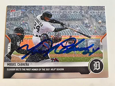 Miguel Cabrera Signed 2021 Topps Now First Homerun In 2021 Card  • $199.99