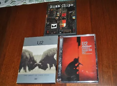 U2: LOT OF 3 (EX) DVDs:BEST OF 1990-2000 LIVE AT RED ROCKS BUZZ CLIPS (VARIOUS • $11.99