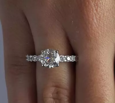 1 Ct Shared Prong Round Cut Diamond Engagement Ring VS1 G White Gold 14k • $1005