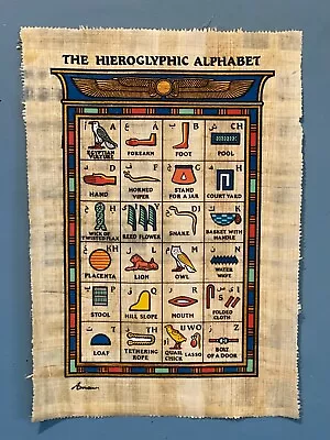 Egyptian Hieroglyphic Alphabet On Genuine Papyrus + 2 Papyrus Bookmarks • £8.20