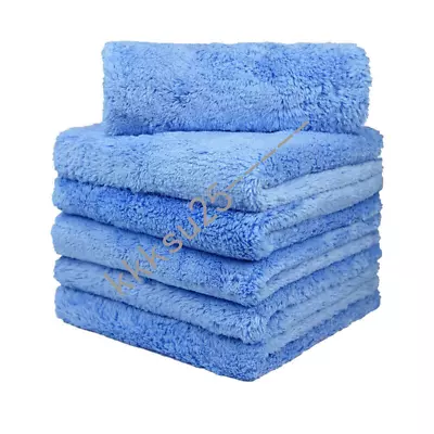 6 Pcs Edgeless Ultra Plush Microfiber Car Drying Towels Wash Buffing Detailing • $29.69