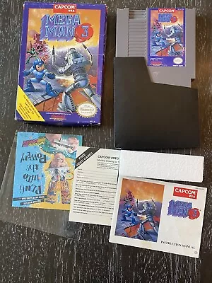 Mega Man 3 Nintendo NES Box Authentic Complete CIB Manual Reg Insert Good Cond • $149.99