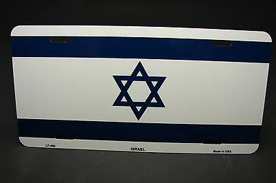 Israel Flag Metal Car License Plate Star Of David Israeli Flag License Plate • $12.99