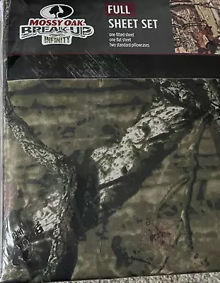 Mossy Oak Break-Up Infinity FULL Sheet Set CAMO 100% Cotton NIP • $25.73