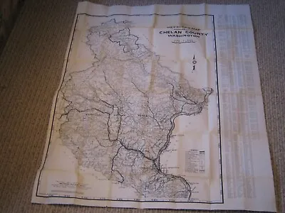 Vintage Metsker's Map Chelan County Washington 33  X 42  Vgc • $3.50