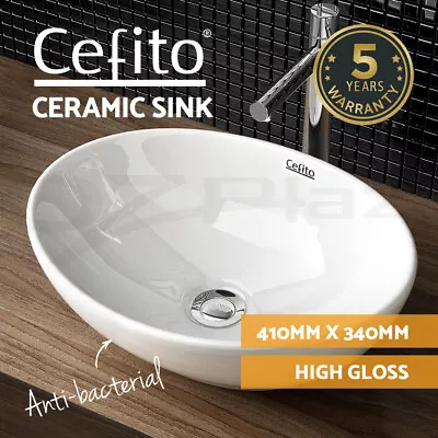 Cefito Bathroom Basin Vanity Sink Ceramic Above Counter Hand Wash Bowl Oval • $45.95