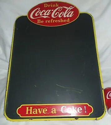 1955 Vintage Canada Coca Cola Soda Metal Chalk Menu Board Sign Non Porcelain Usa • $595
