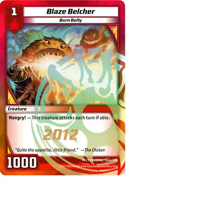 Kaijudo X1 BLAZE BELCHER Foil 2012 Promo P4 Y1PRM WalMart Exclusive Promotional • $2