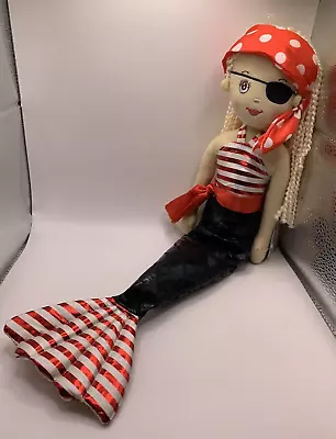 NWT Ganz SHELLY Pirate Mermaid Shimmer Cove Plush Doll Black Tail Eyepatch 18” • $11.99