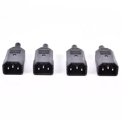 4X IEC C14 Male Inline Chassis Socket Plug Rewireable Mains Power Connector B-SR • $6.02