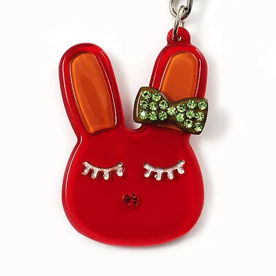£13 • Buy Cute Red Plastic Bunny Key-Ring With Crystal Bow