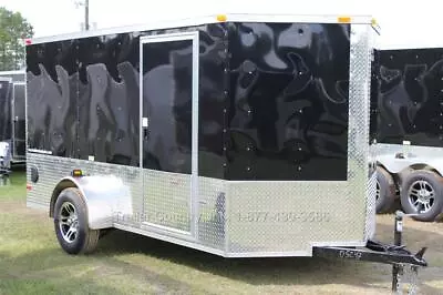 $4595 • Buy NEW 2023 6x12 6 X 12 V-Nosed Enclosed Cargo Motorcycle Trailer Ramp & Side Door