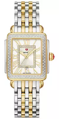 Michele Deco Madison Mid Two-Tone Diamonds Rectangle Womens Watch MWW06G000002 • $1995