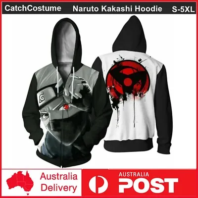 Naruto Uzumaki Shippuden Kakashi Cosplay Hoodie Anime Sweatshirt Jacket Coat • $38.99