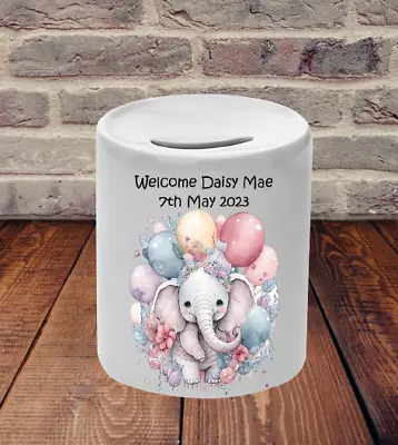 Personalised New Baby Money Box Ideal Christening Naming Ceremony Gift • £11.40